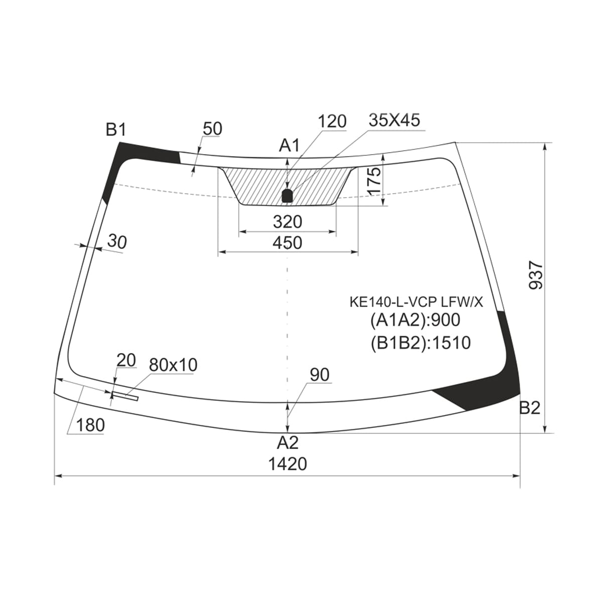 XYG Стекло лобовое Toyota Corolla (E150) 06-13 KE140LVCPLFW/X