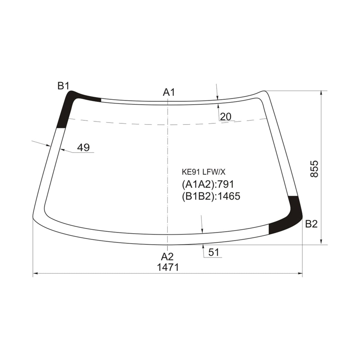 Деталь Стекло лобовое Toyota Corolla (E90) 87-92 / Sprinter 87-91 XYG