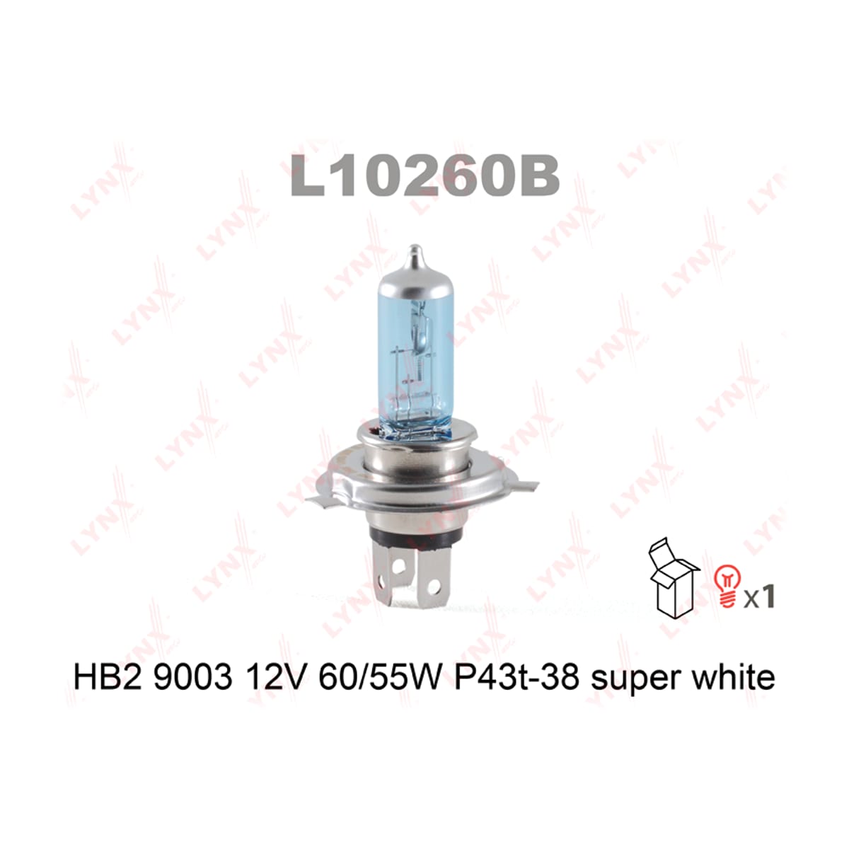 Деталь Лампа HB2 9003 12V 60/55W P43T-38 SUPER WHITE LYNXAUTO