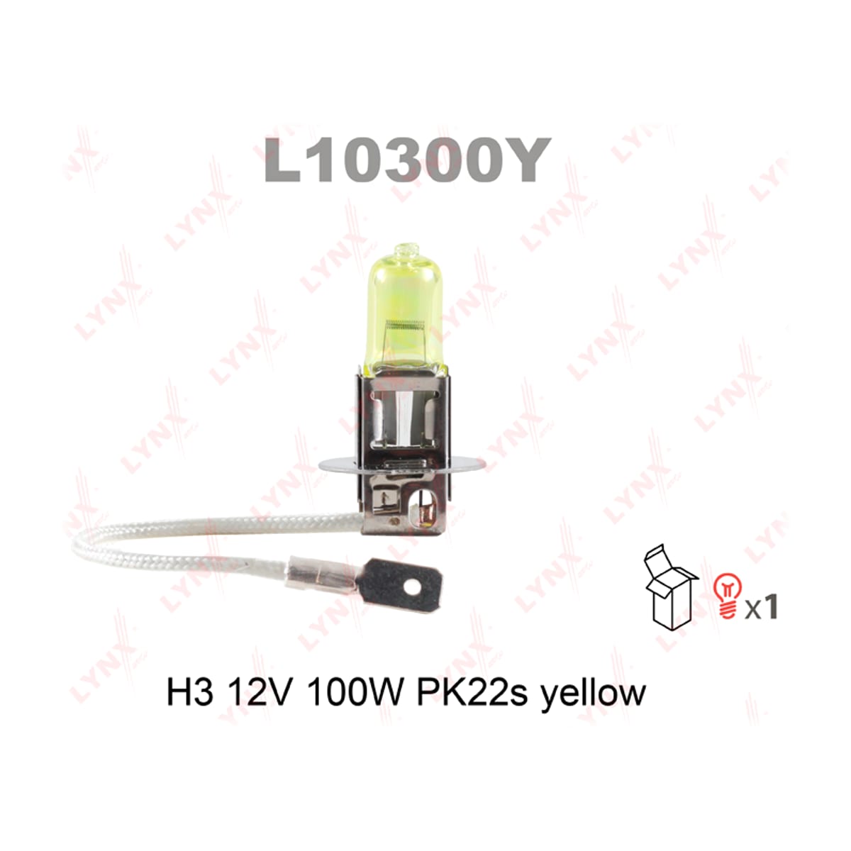 Деталь Лампа H3 12V 100W Pk22s YELLOW LYNXAUTO