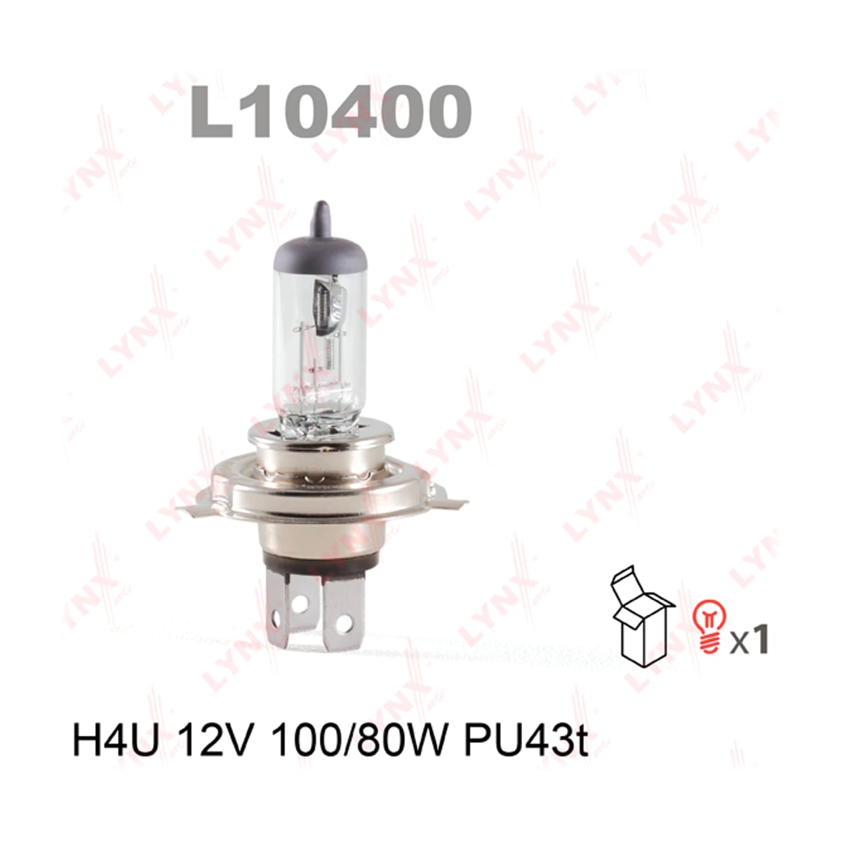 Деталь Лампа H4U 12V 100/80W PU43T LYNXAUTO