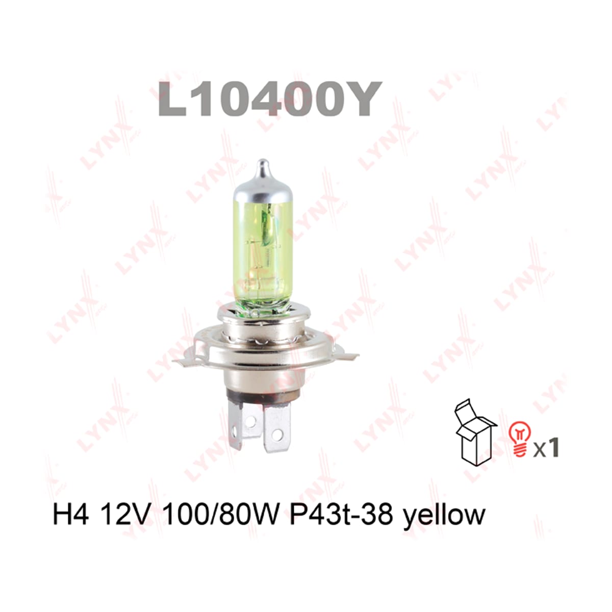 Деталь Лампа H4 12V 100/80W P43T-38 YELLOW LYNXAUTO