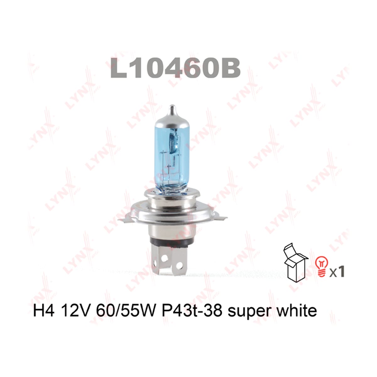 Деталь Лампа H4 12V 60/55W P43T-38 SUPER WHITE LYNXAUTO