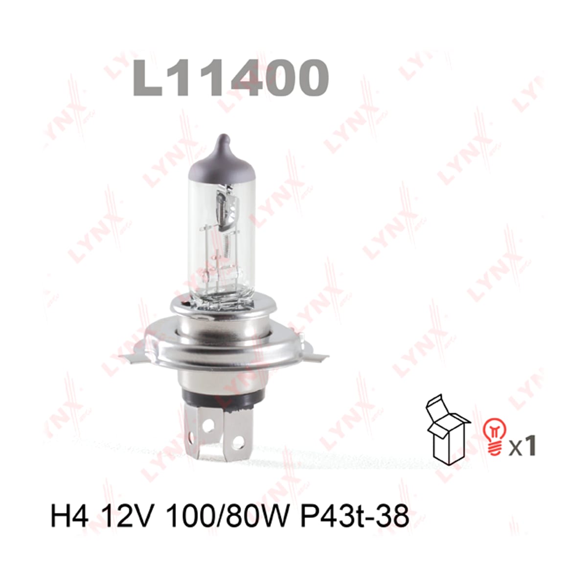 Деталь Лампа H4 12V 100/80W P43T-38 LYNXAUTO