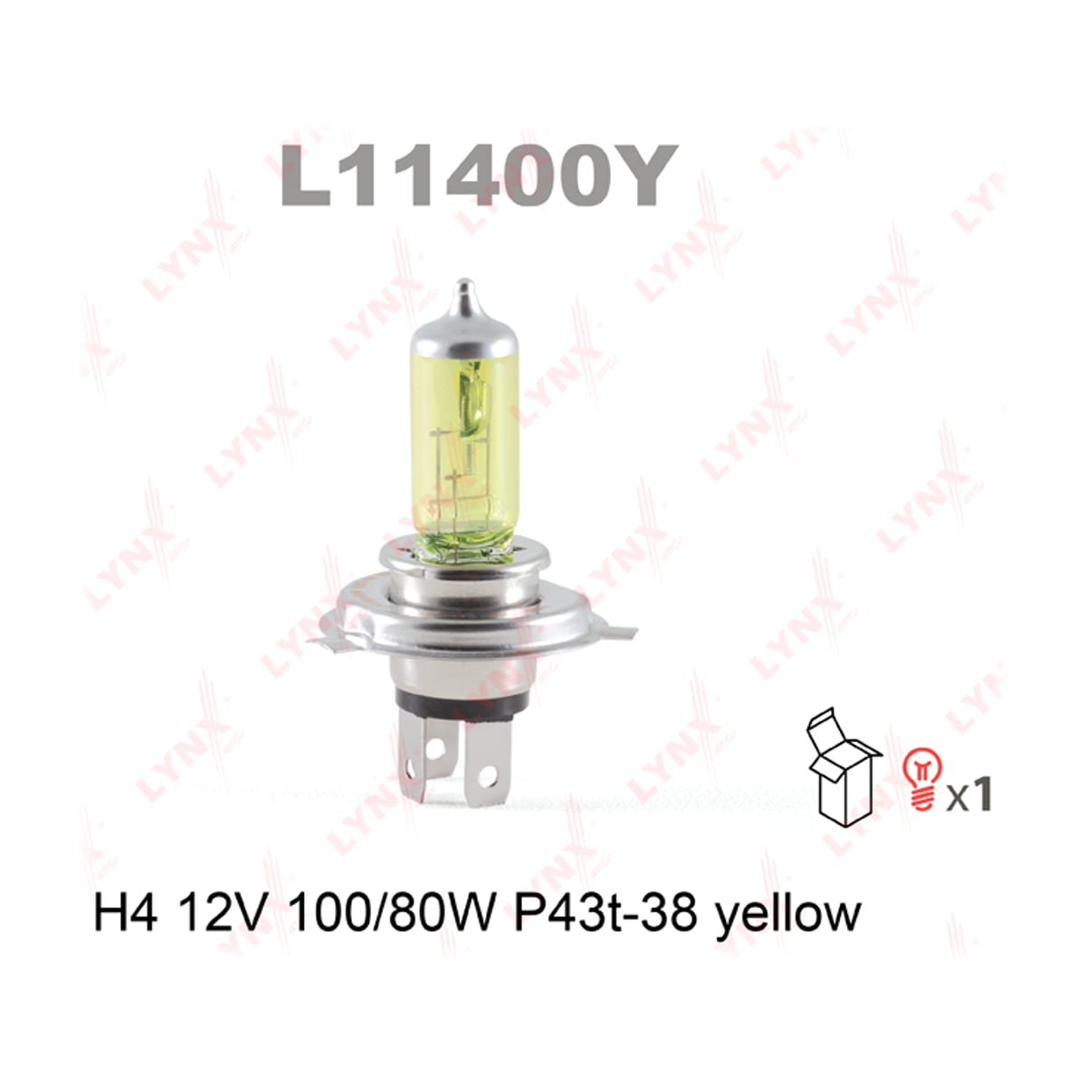 Деталь Лампа H4 12V 100/80W P43T-38 YELLOW LYNXAUTO