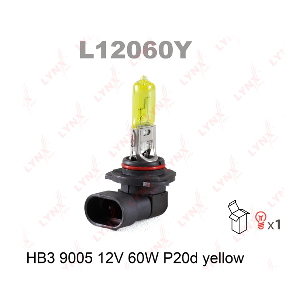 Деталь Лампа HB3 9005 12V 60W P20D YELLOW LYNXAUTO