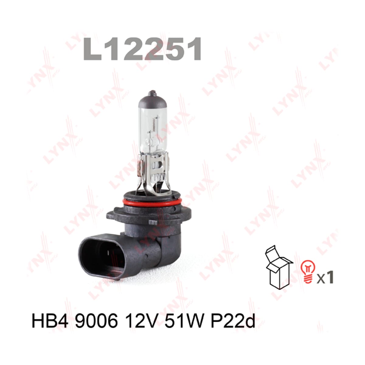 Деталь Лампа HB4 9006 12V 51W P22D LYNXAUTO