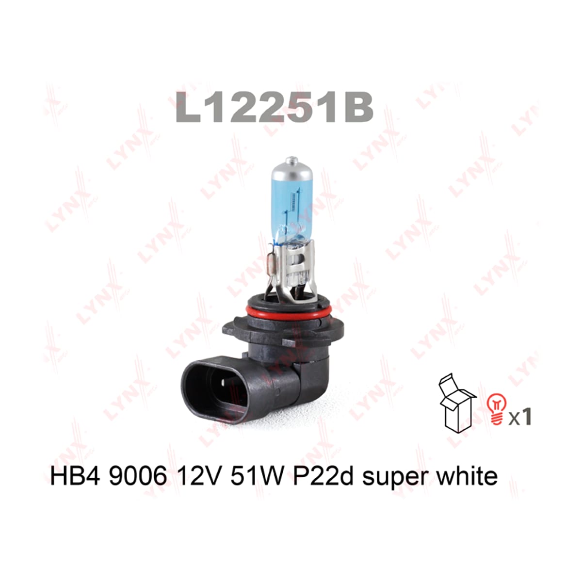 Деталь Лампа HB4 9006 12V 51W P22D SUPER WHITE LYNXAUTO