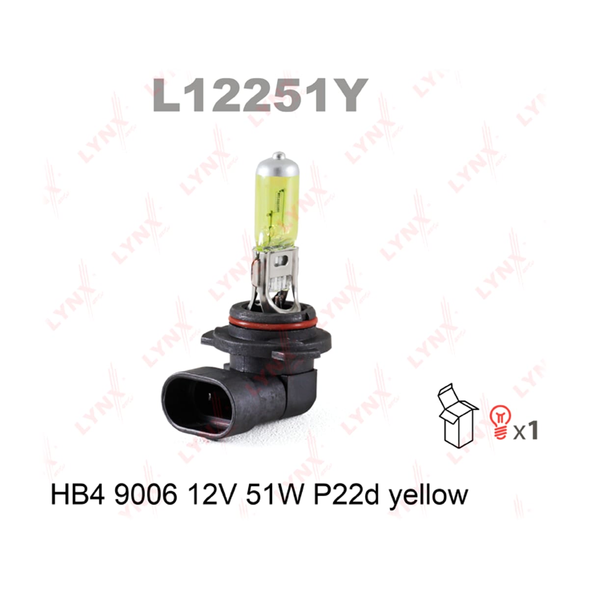Деталь Лампа HB4 9006 12V 51W P22D YELLOW LYNXAUTO