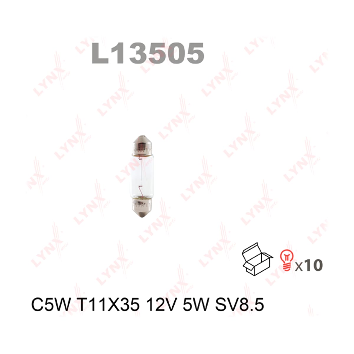 Деталь Лампа C5W 12V SV8.5 T11X35 LYNXAUTO