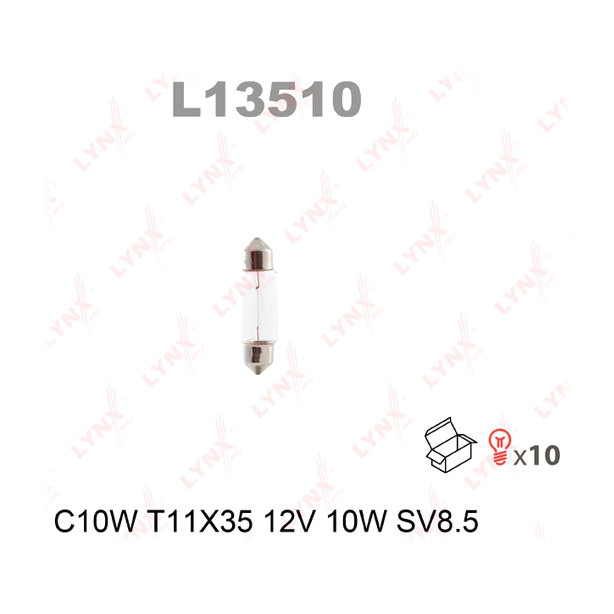 Деталь Лампа C10W 12V SV8.5 T11X35 LYNXAUTO