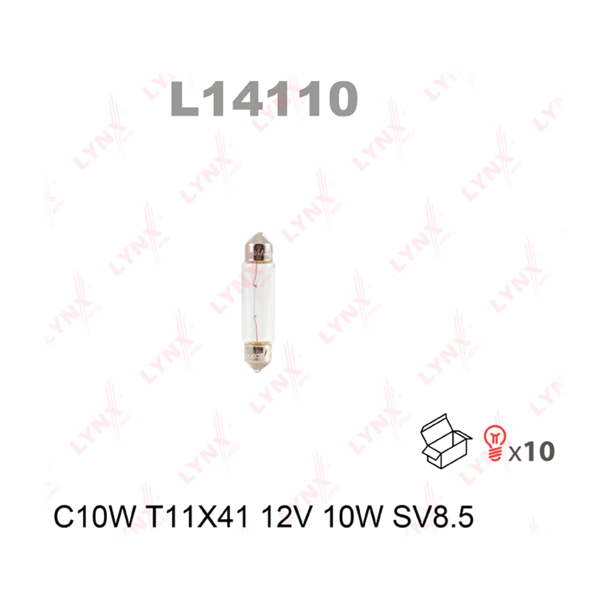 Деталь Лампа C10W 12V SV8.5 T11X41 LYNXAUTO