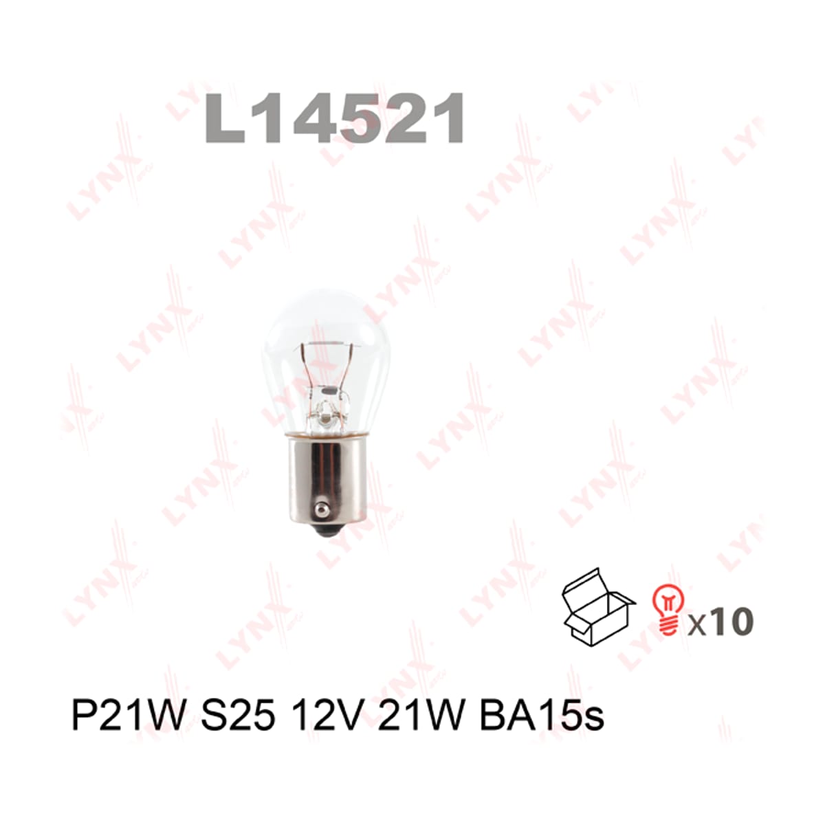 Деталь Лампа P21W 12V BA15S LYNXAUTO