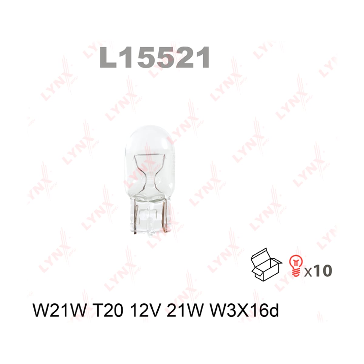 LYNXAUTO Лампа W21W 12V W3X16D