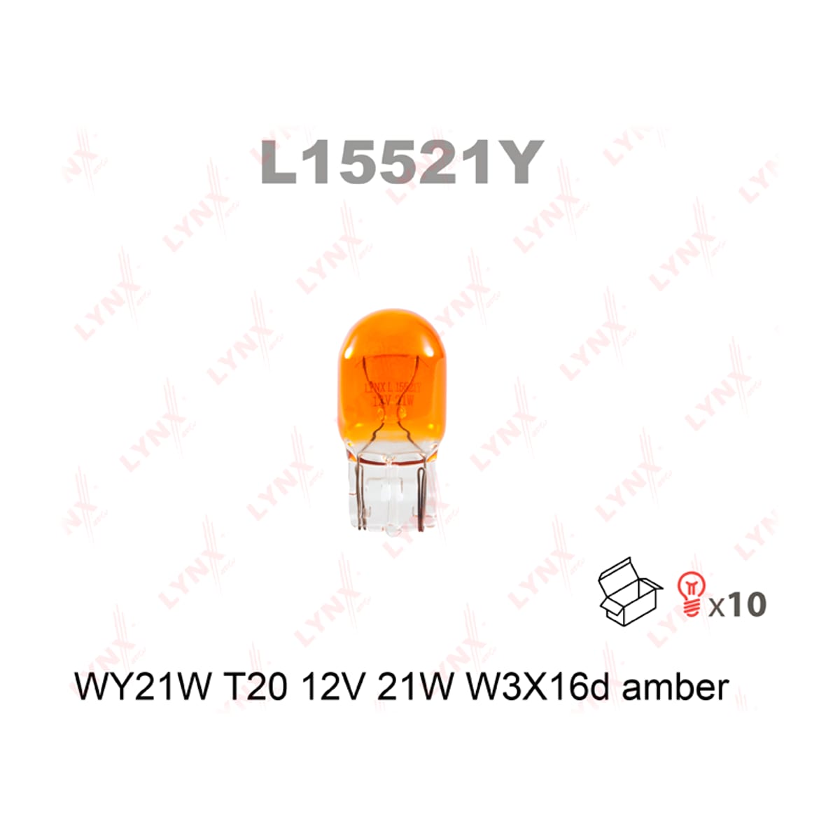 Деталь Лампа WY21W 12V W3x16D AMBER LYNXAUTO