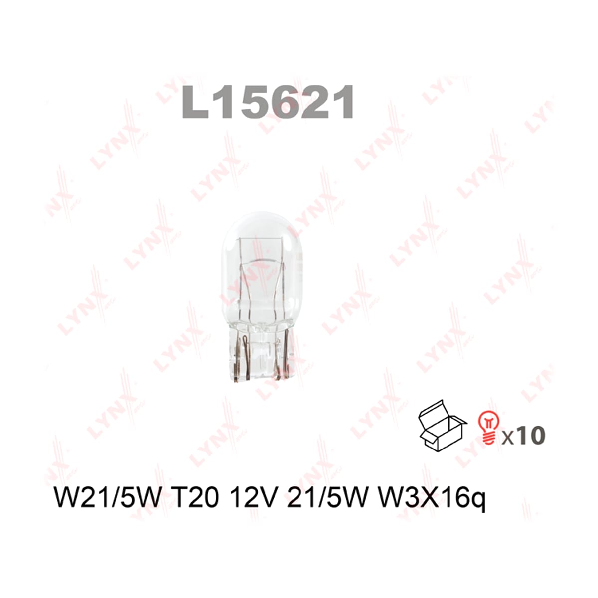 LYNXAUTO Лампа W21/5W 12V W3X16Q