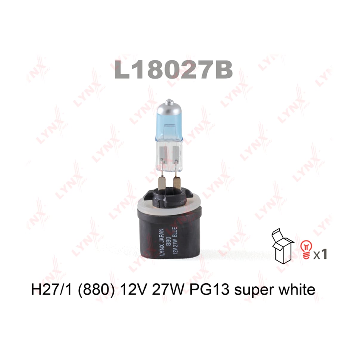 Деталь Лампа H27W/1 12V PG13 SUPER WHITE LYNXAUTO