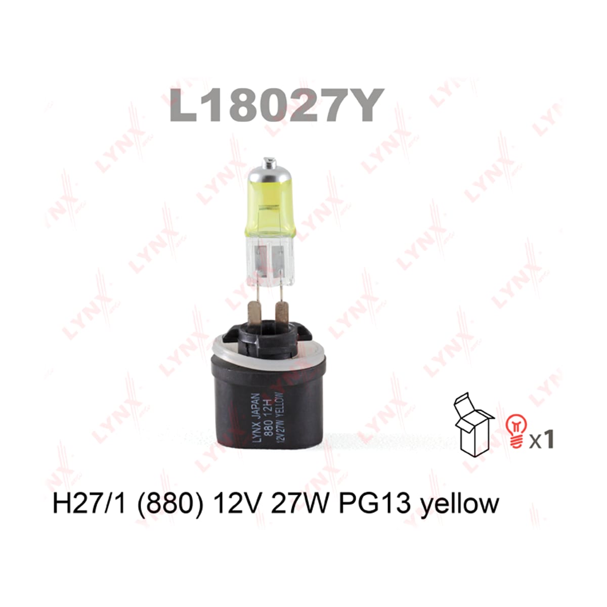 Деталь Лампа H27W/1 12V PG13 YELLOW LYNXAUTO