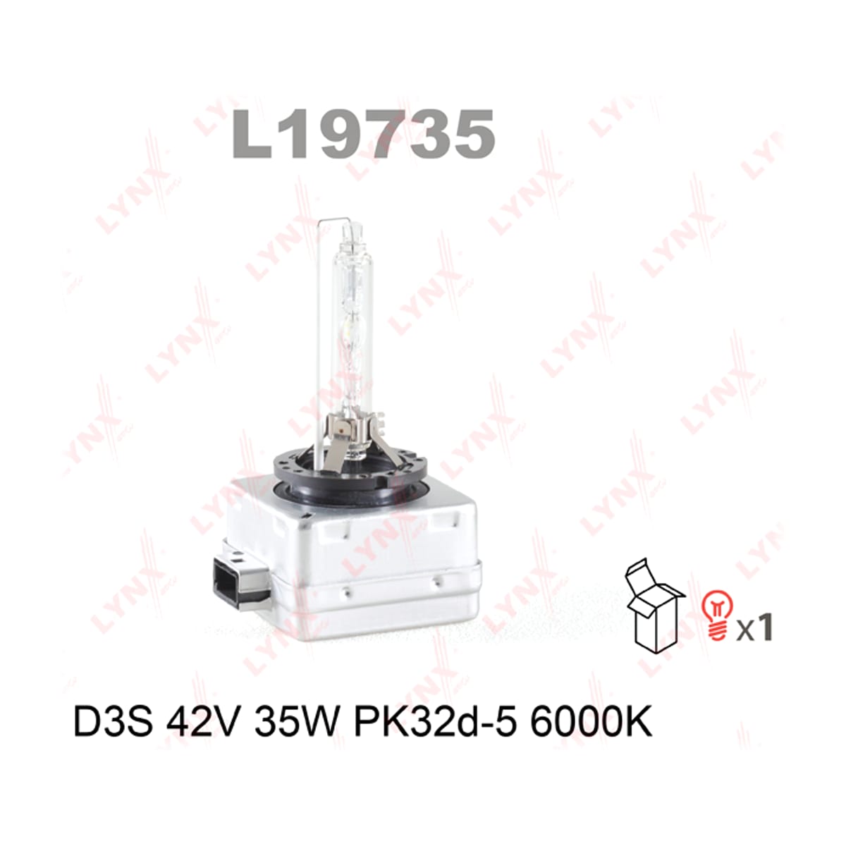LYNXAUTO Лампа D3S 12V (35W) PK32D-5, 6000K