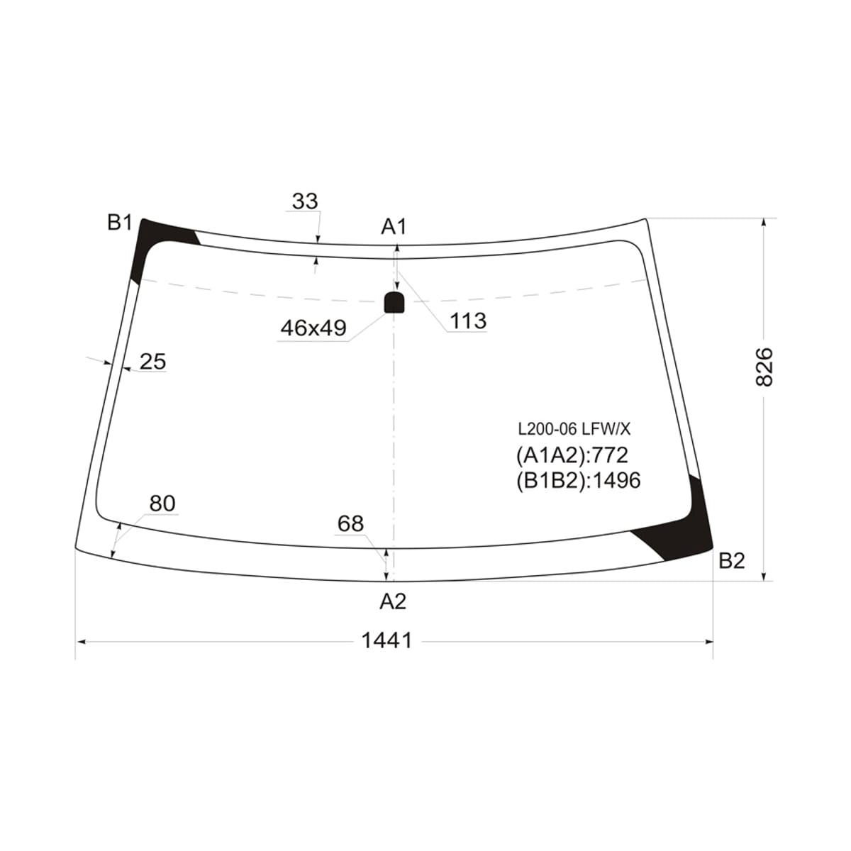 XYG Стекло лобовое Mitsubishi L200 07-16 / Pajero Sport 08-17