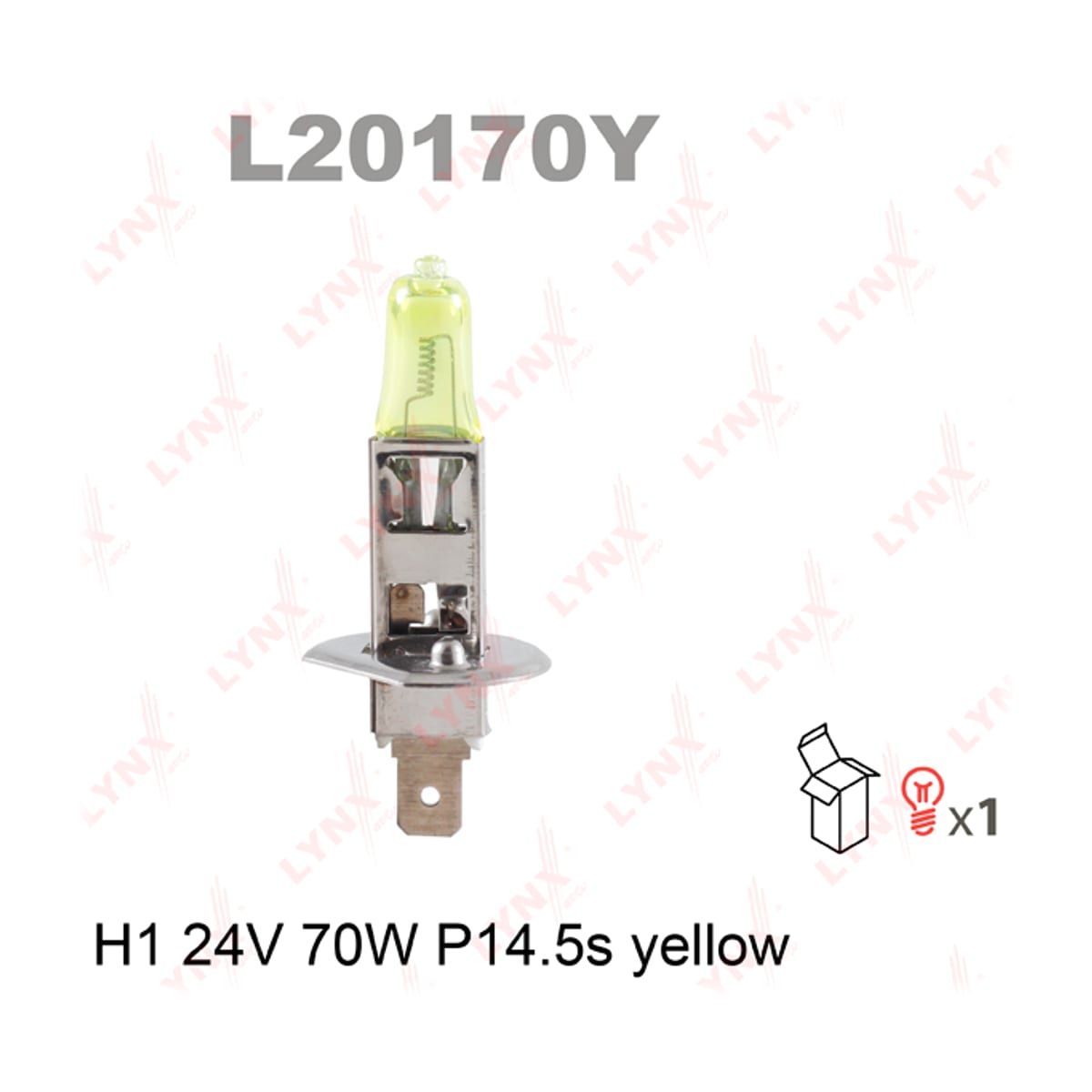 Деталь Лампа H1 24V 70W P14.5s YELLOW HCV LYNXAUTO