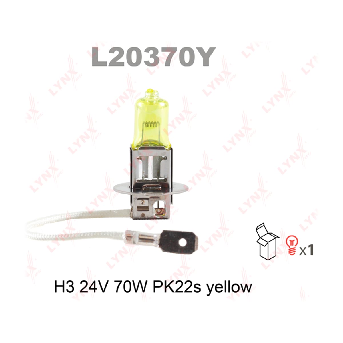 LYNXAUTO Лампа Н3 24V 70W Pk22s YELLOW HCV L20370Y
