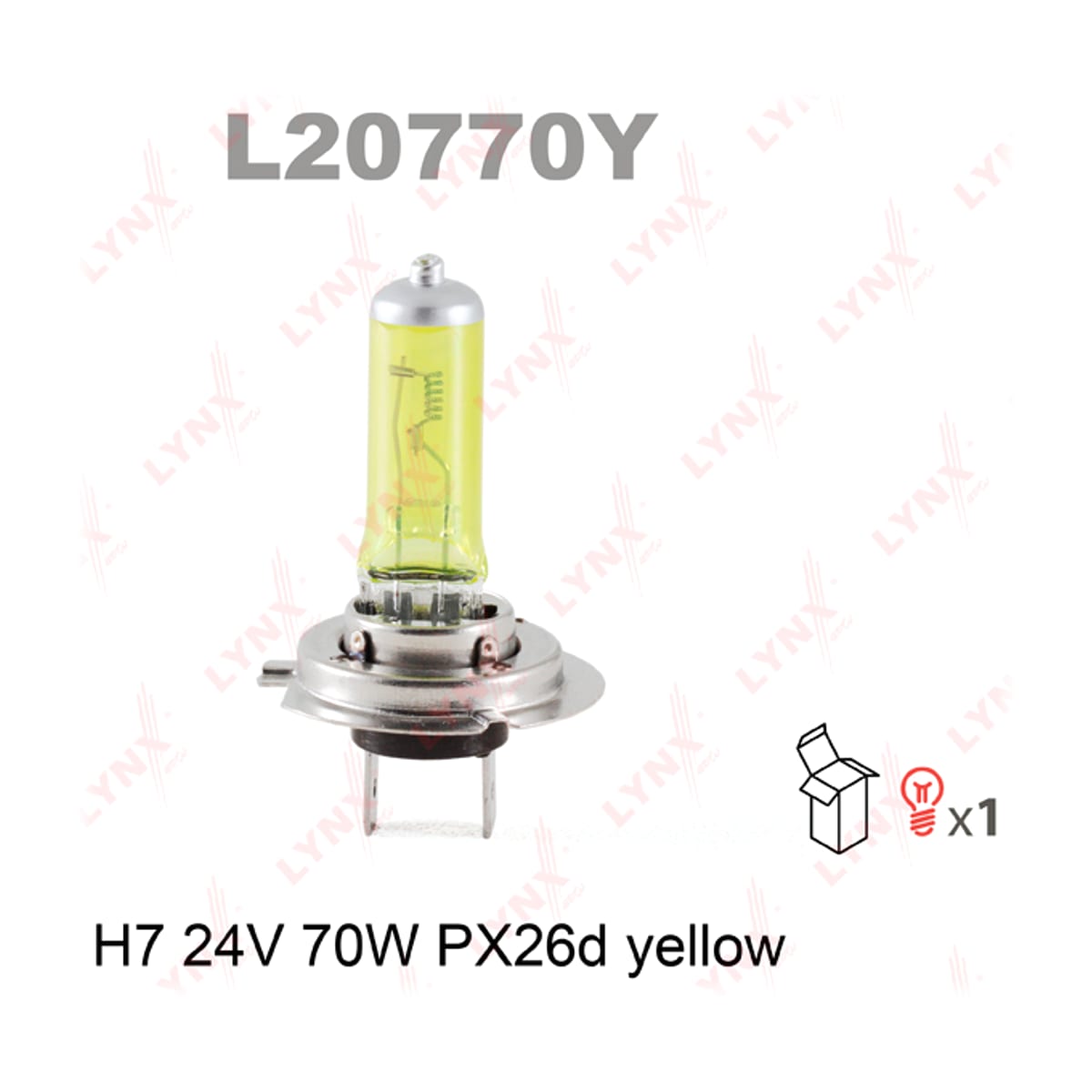 Деталь Лампа H7 24V 70W РХ26d YELLOW HCV LYNXAUTO