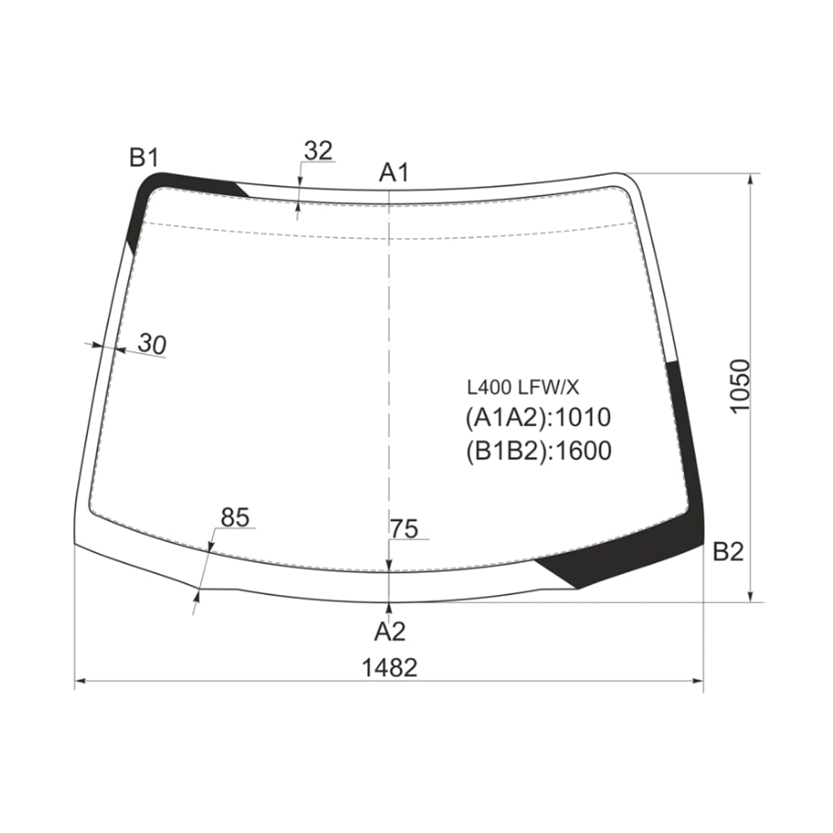 XYG Стекло лобовое Mitsubishi Delica 94-07 / L400 94-06 L400LFW/X