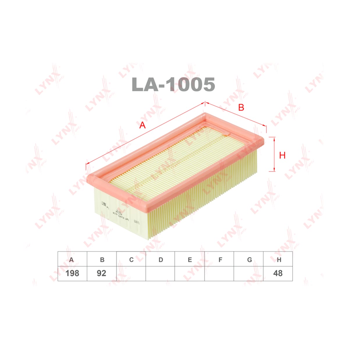 LYNXAUTO Фильтр воздушный LA1005