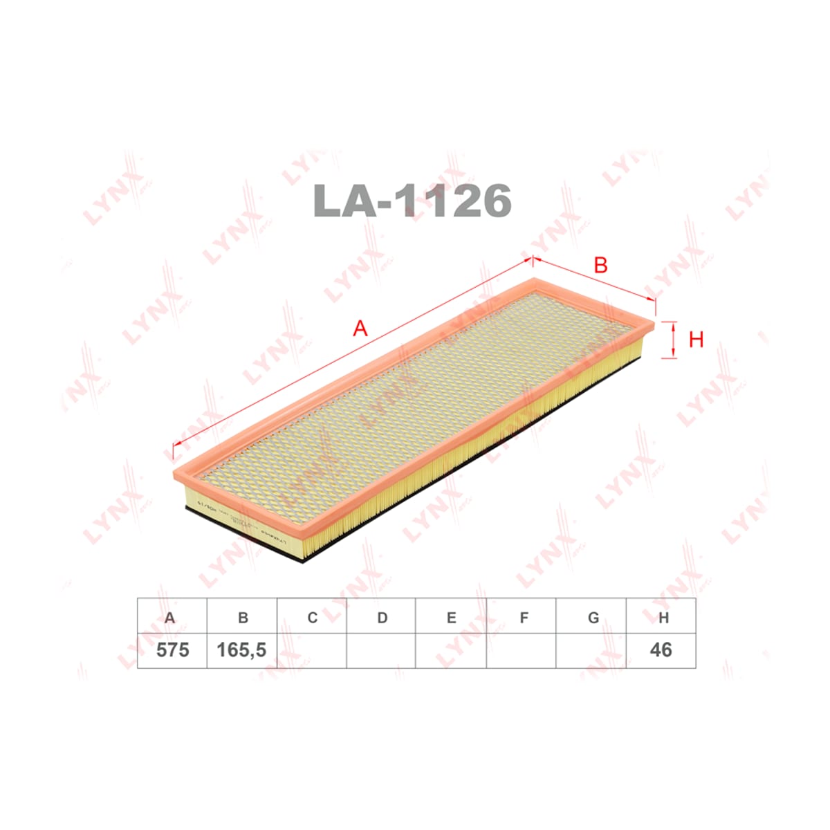 LYNXAUTO Фильтр воздушный LA1126