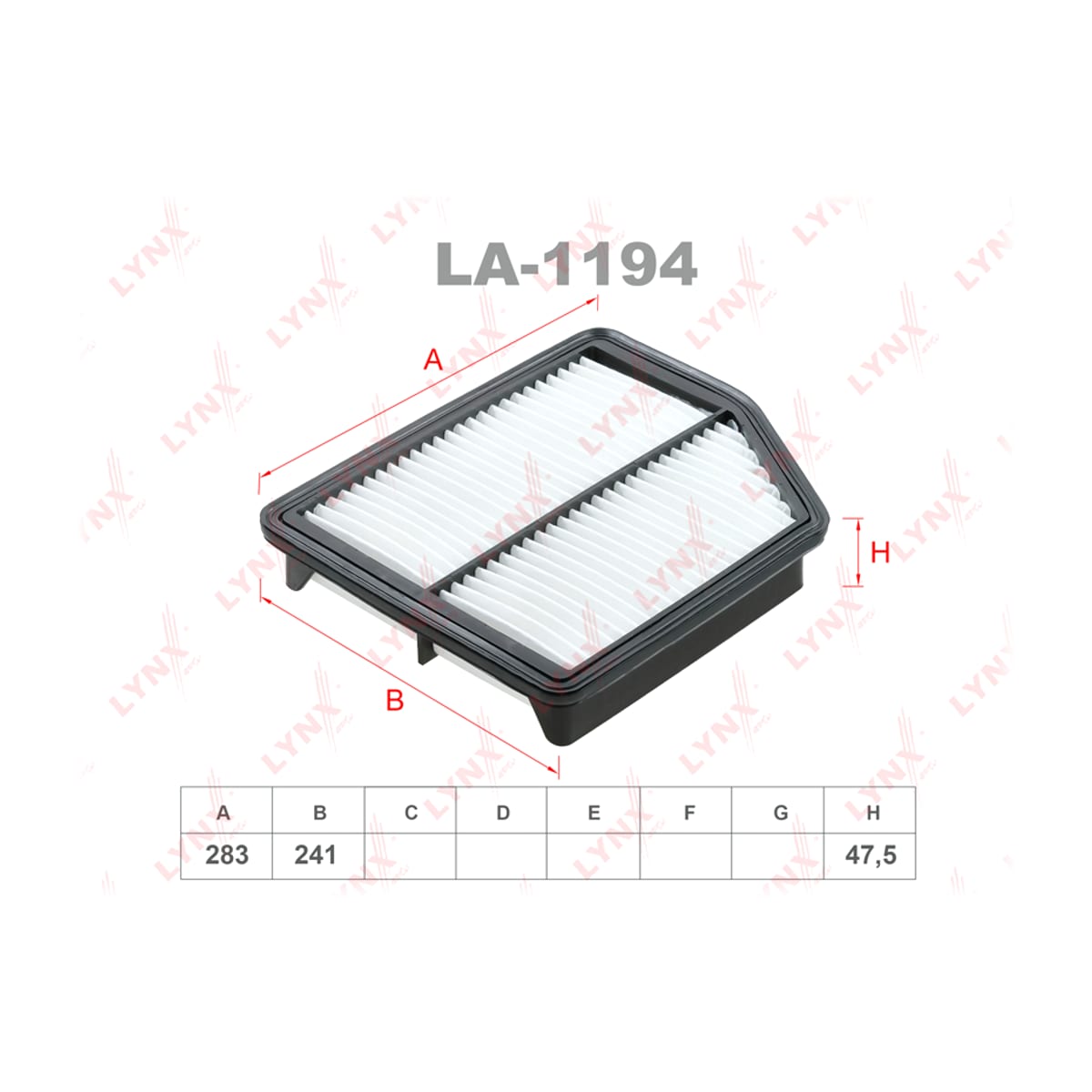LYNXAUTO Фильтр воздушный LA1194