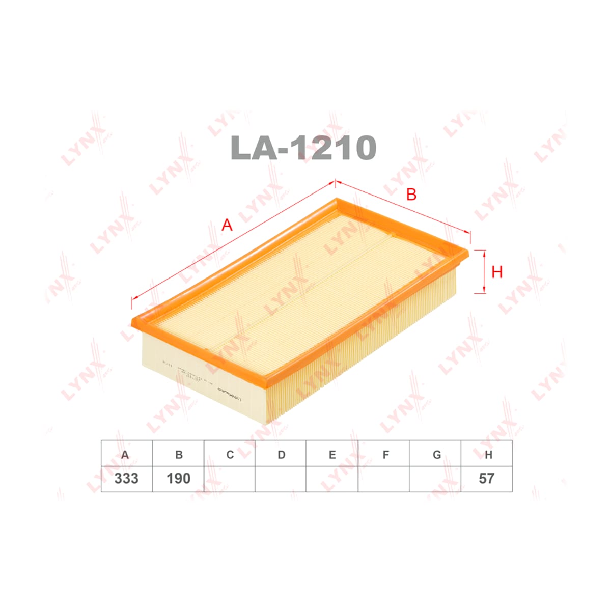 LYNXAUTO Фильтр воздушный LA1210
