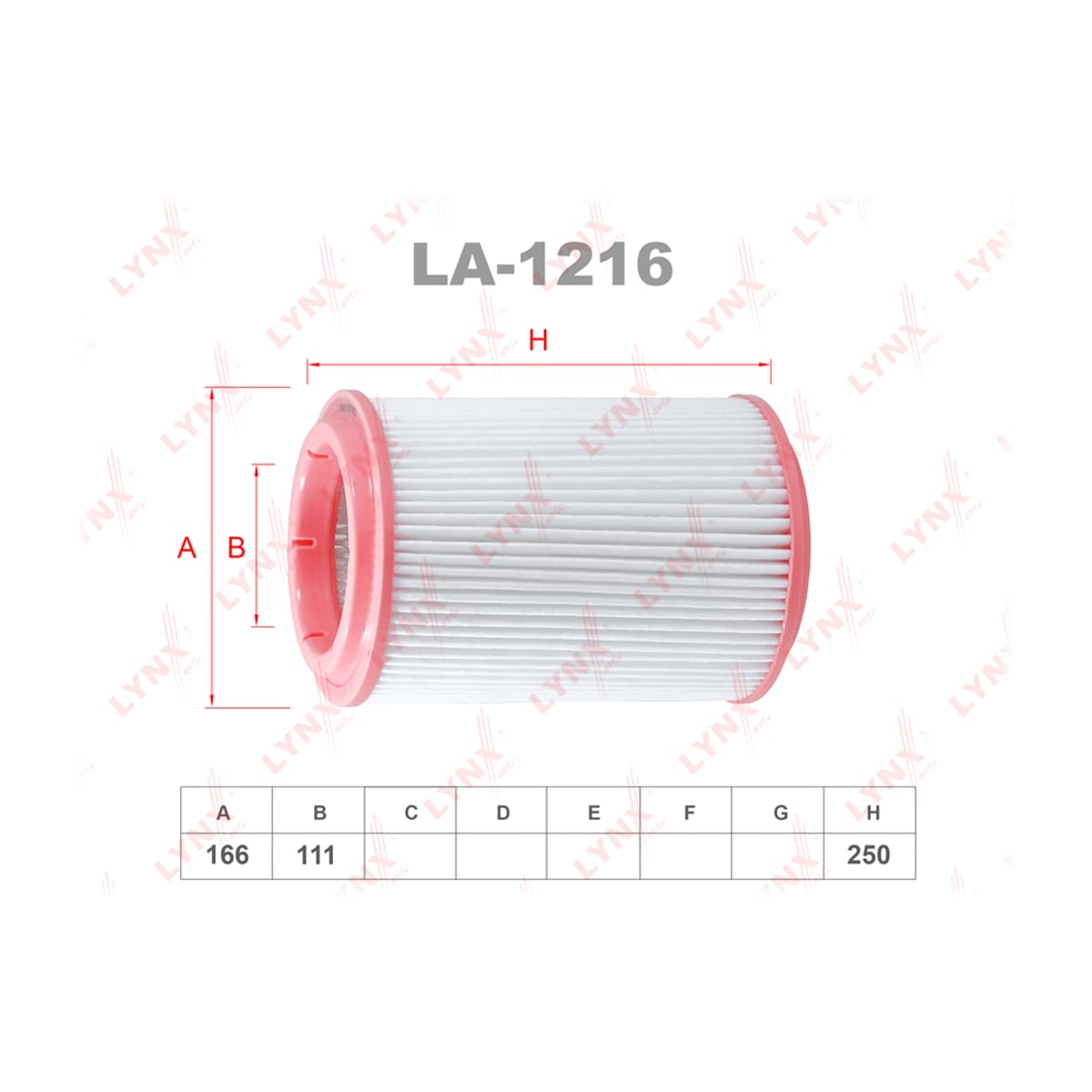 LYNXAUTO Фильтр воздушный LA1216