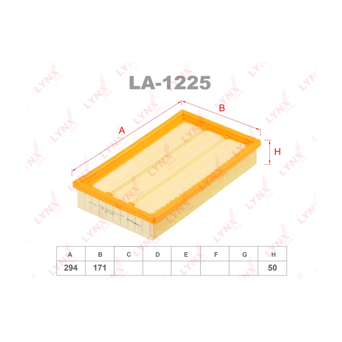 LYNXAUTO Фильтр воздушный LA1225