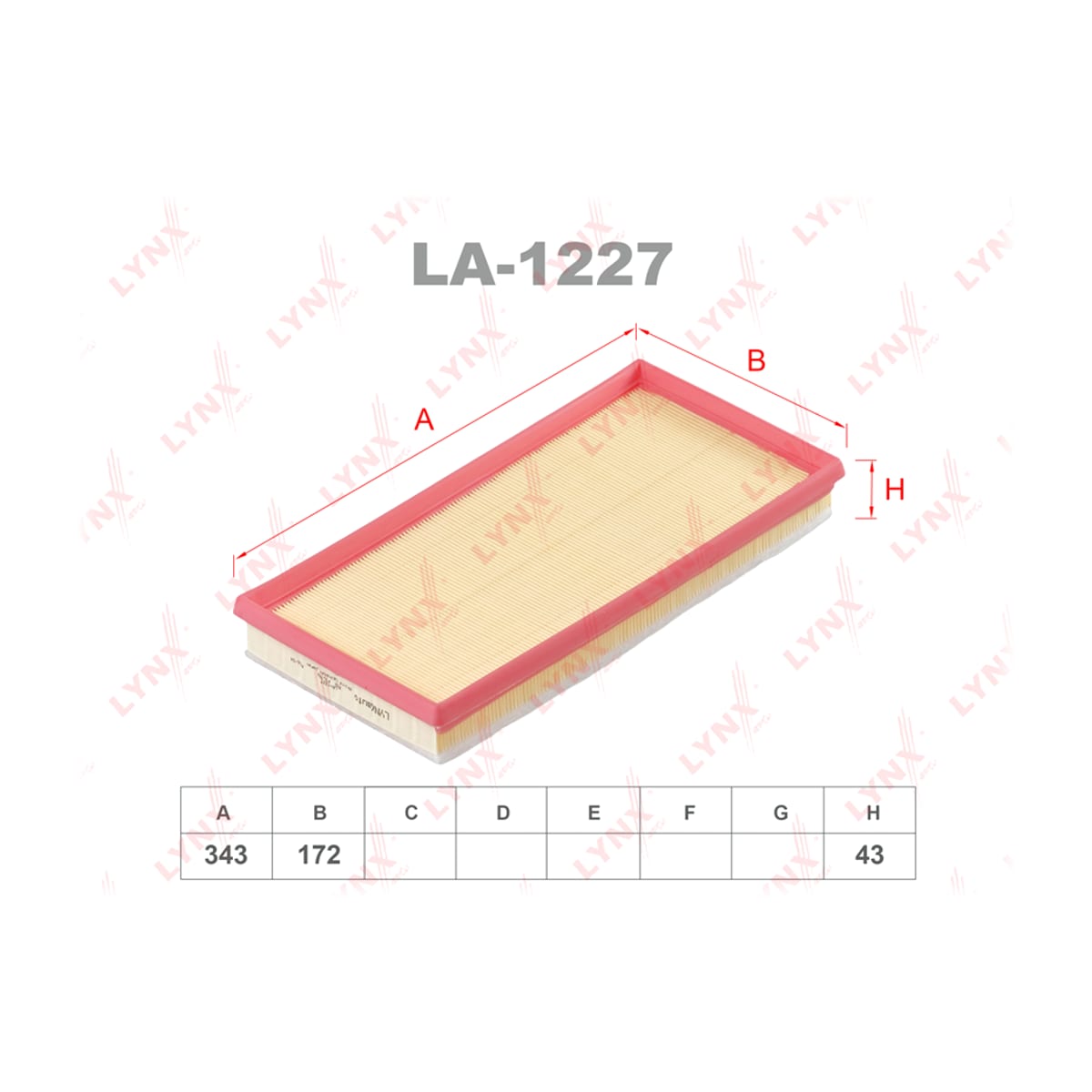 LYNXAUTO Фильтр воздушный LA1227