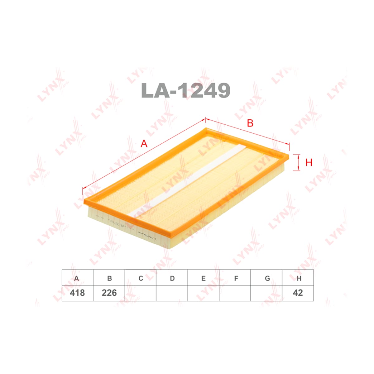 LYNXAUTO Фильтр воздушный LA1249