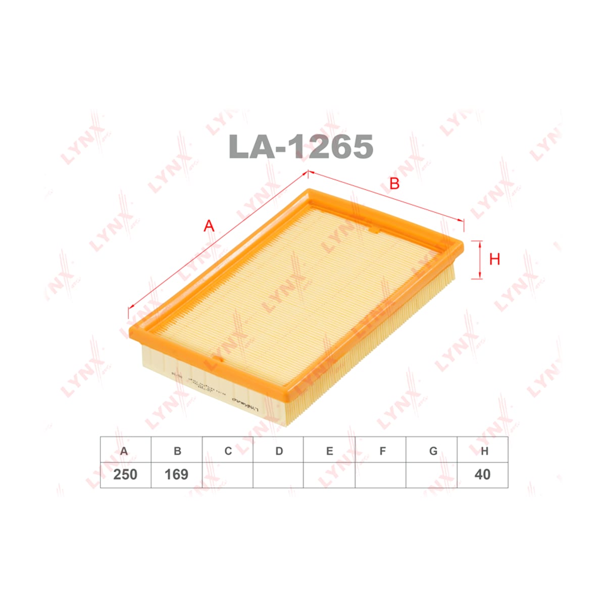 LYNXAUTO Фильтр воздушный LA1265