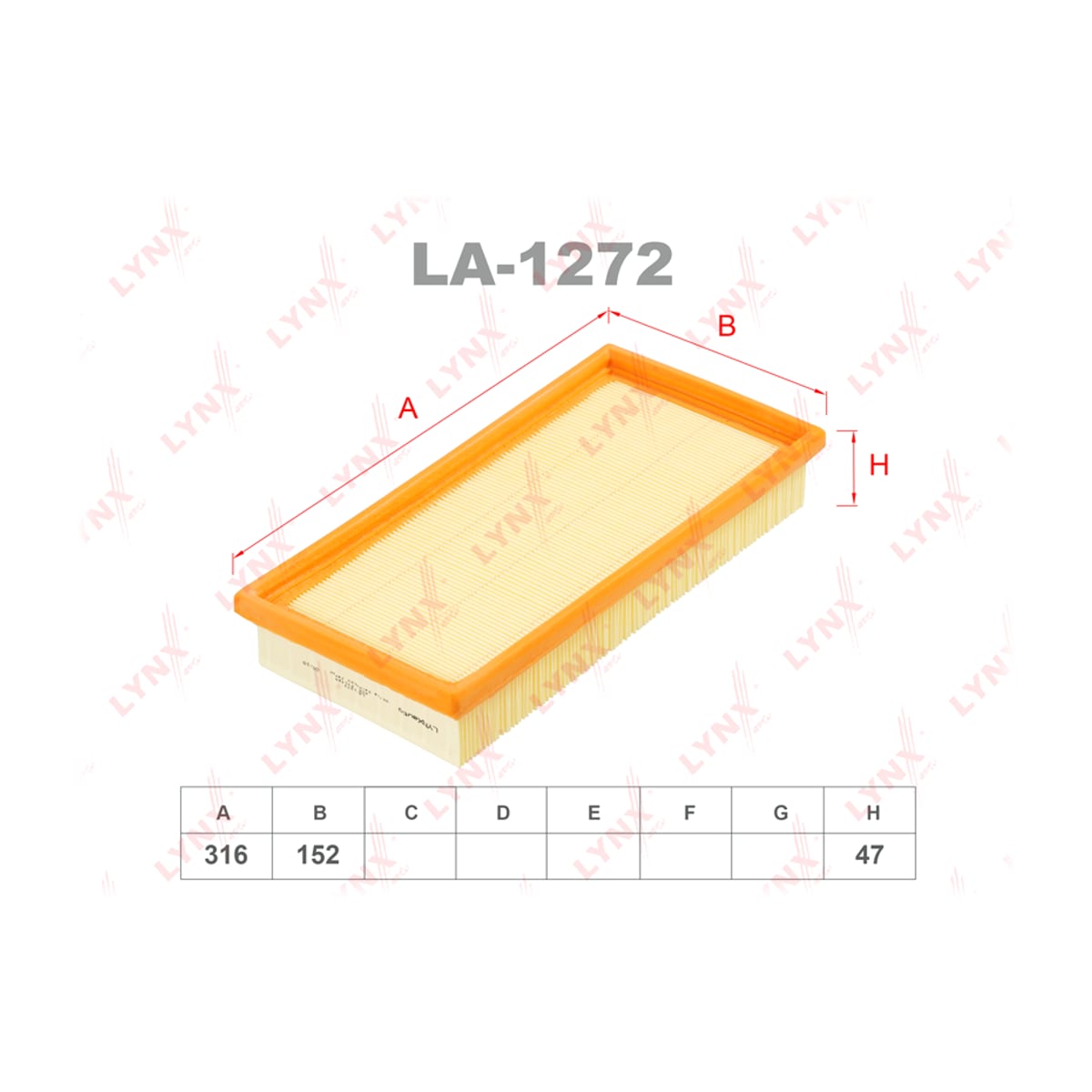 LYNXAUTO Фильтр воздушный LA1272