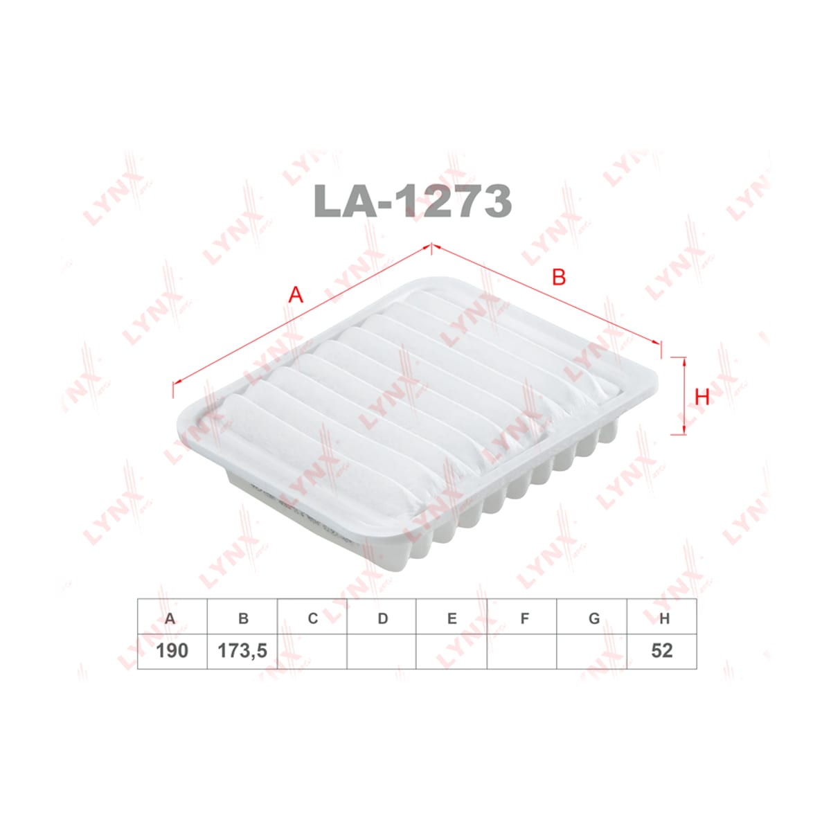 LYNXAUTO Фильтр воздушный LA1273