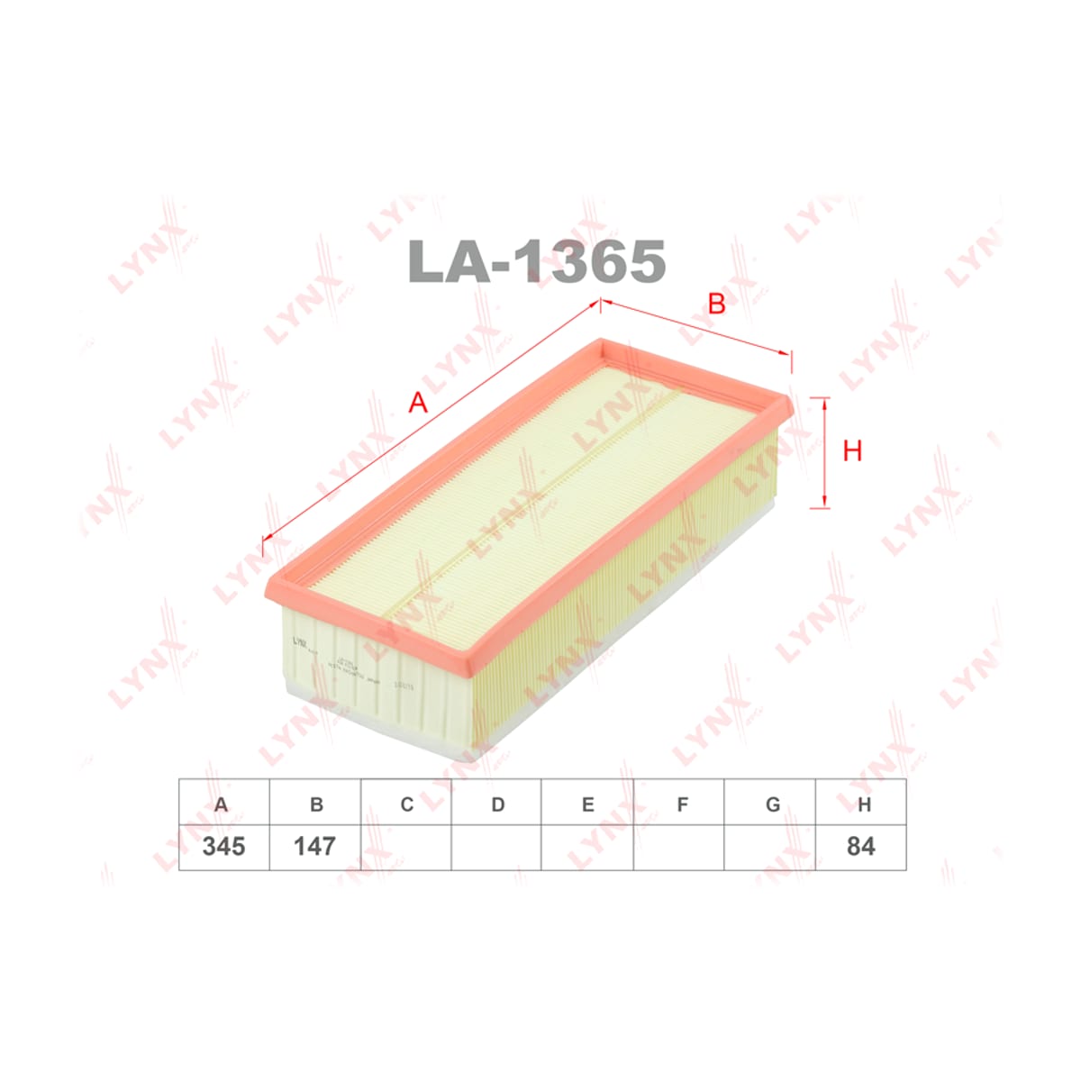 LYNXAUTO Фильтр воздушный LA1365