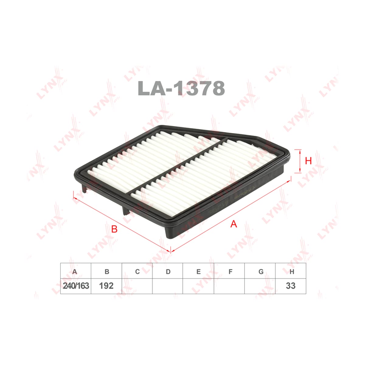 LYNXAUTO Фильтр воздушный LA1378