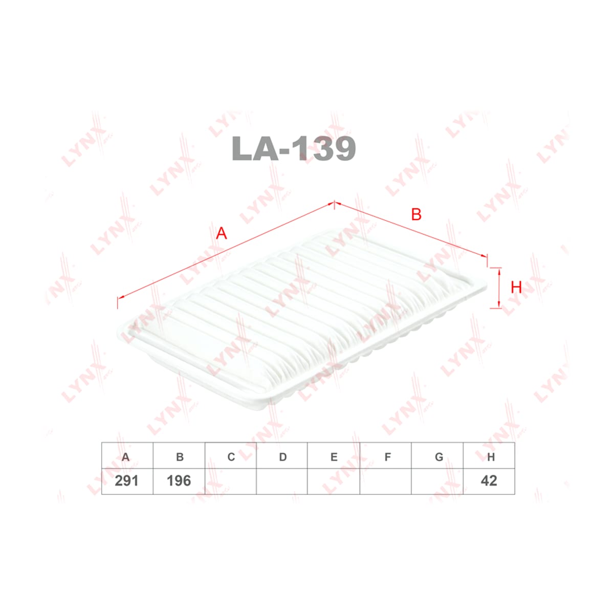 LYNXAUTO Фильтр воздушный LA139