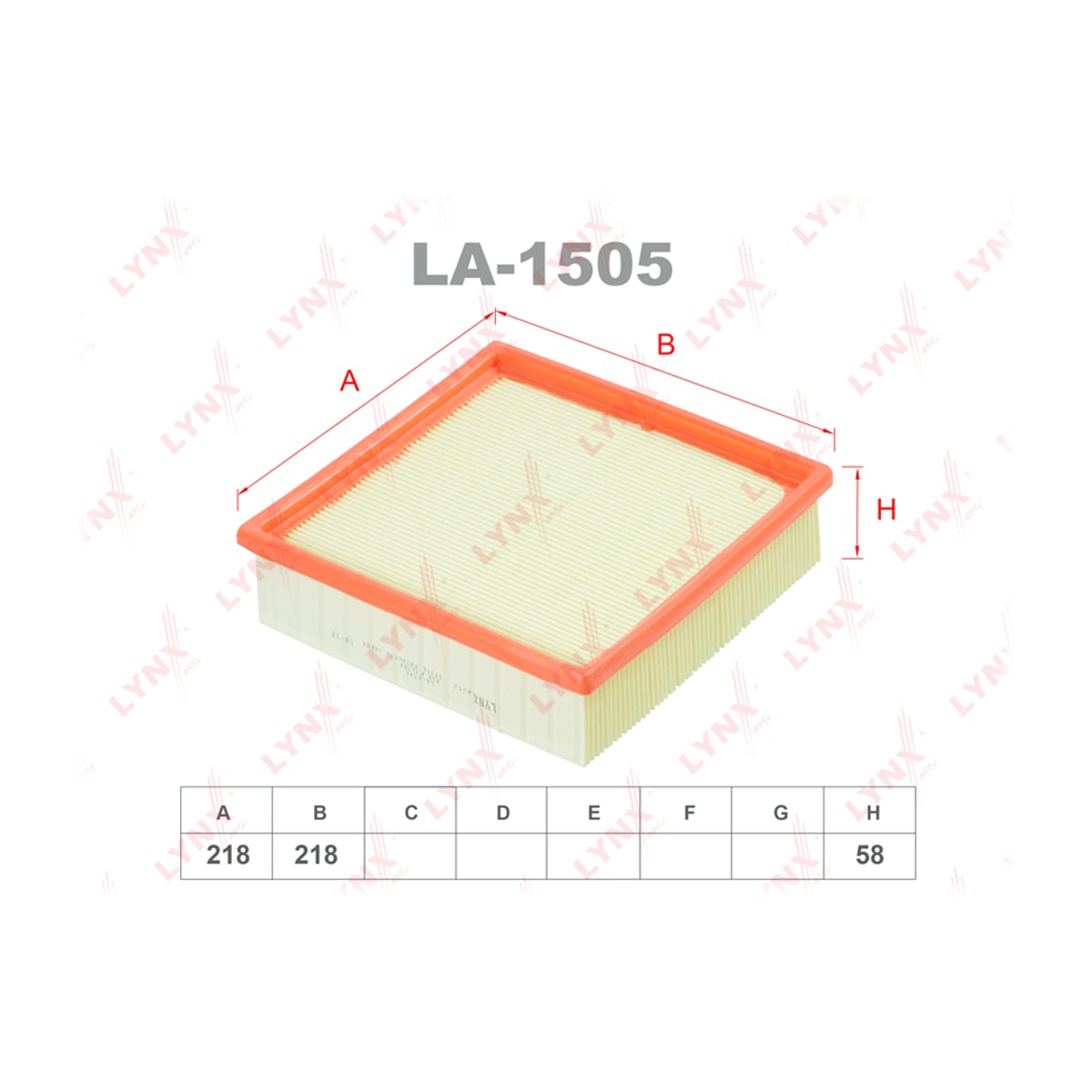 LYNXAUTO Фильтр воздушный LADA 2108-099/2110-12/2113-15/GRANTA/KALINA/PRIORA LA1505