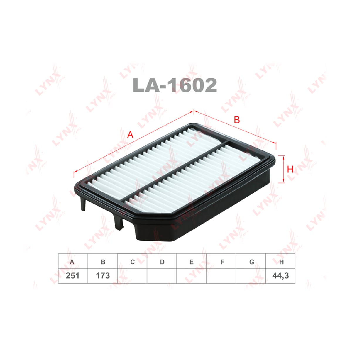 LYNXAUTO Фильтр воздушный LA1602