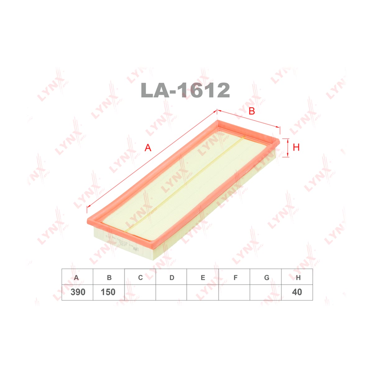 LYNXAUTO Фильтр воздушный LA1612