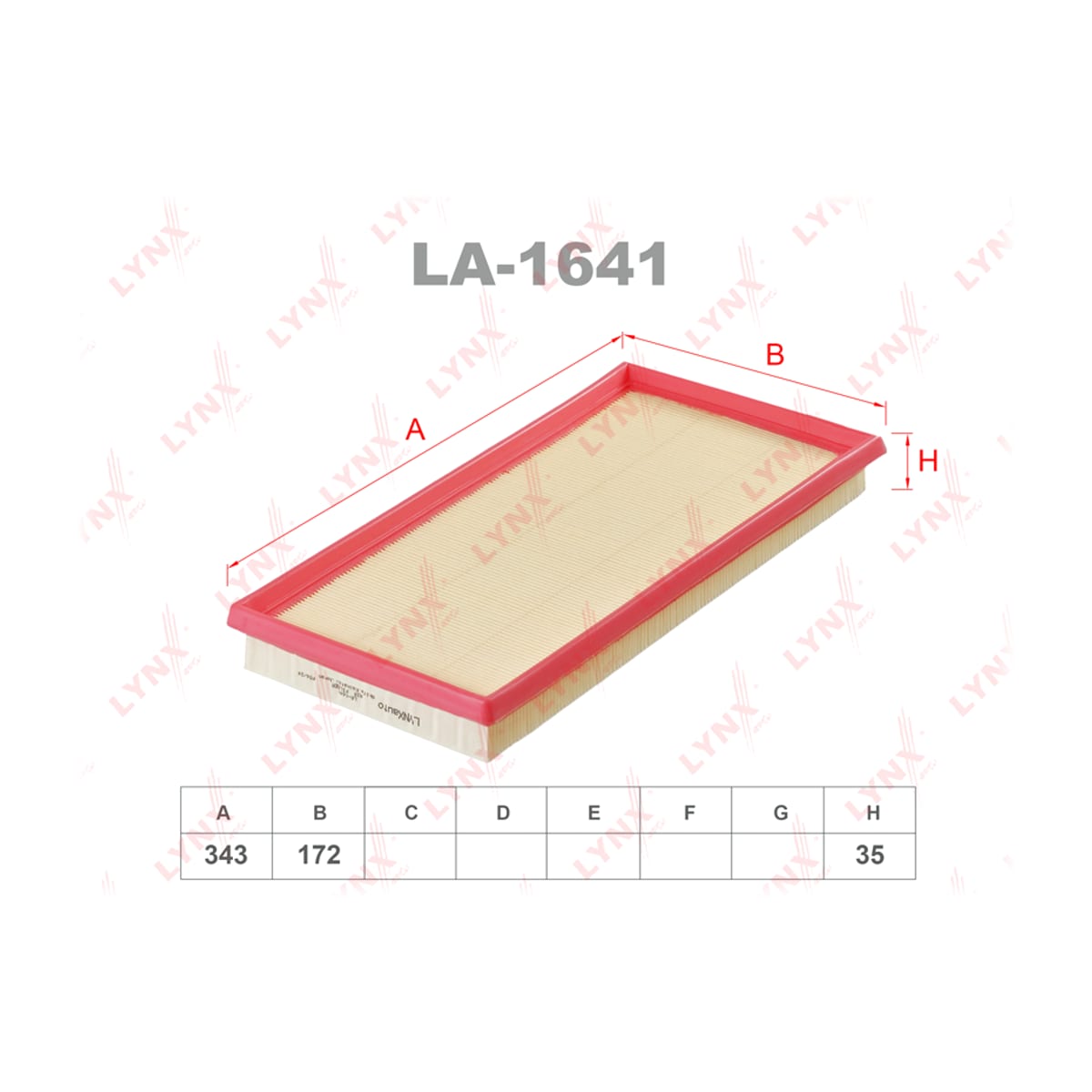 LYNXAUTO Фильтр воздушный LA1641