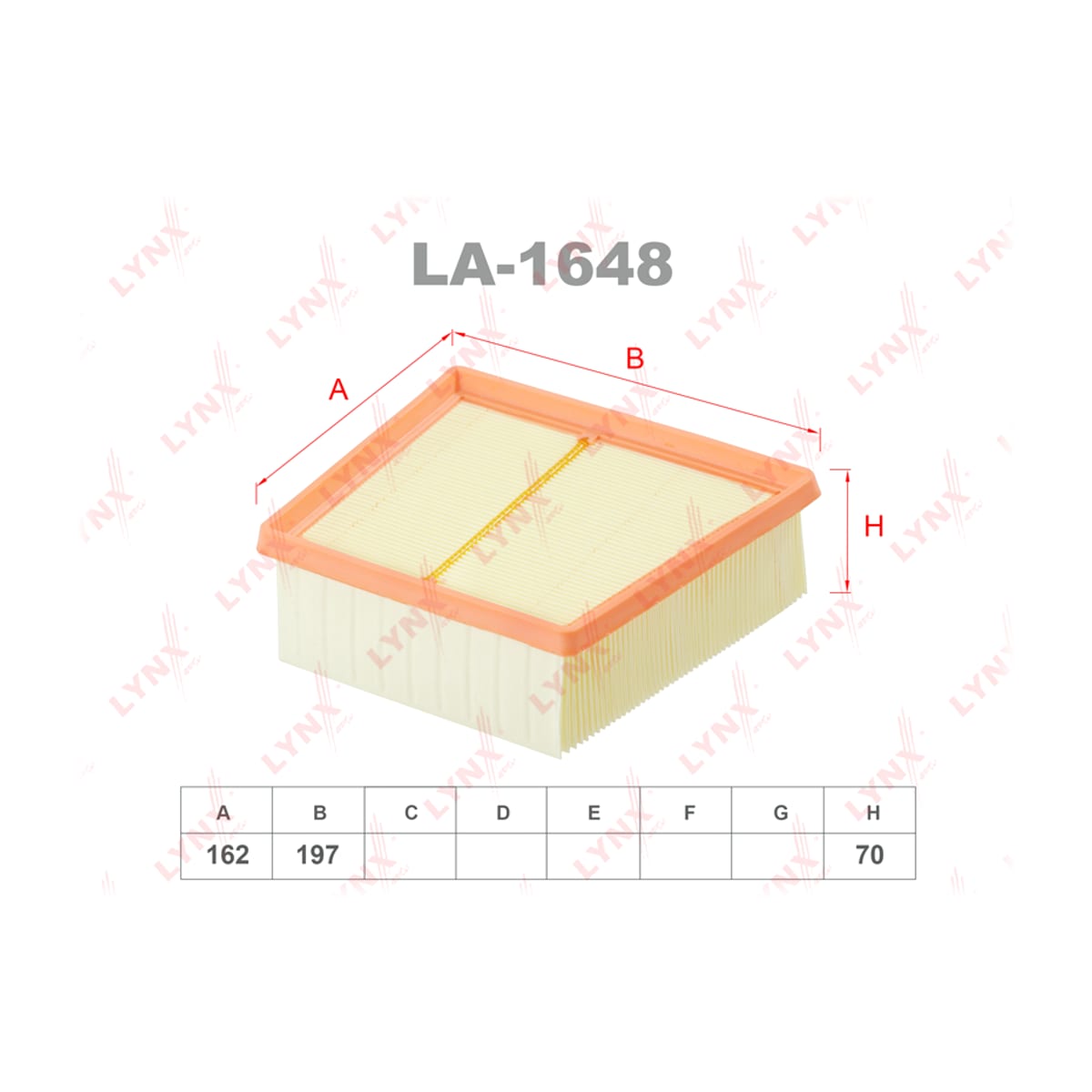 LYNXAUTO Фильтр воздушный LA1648
