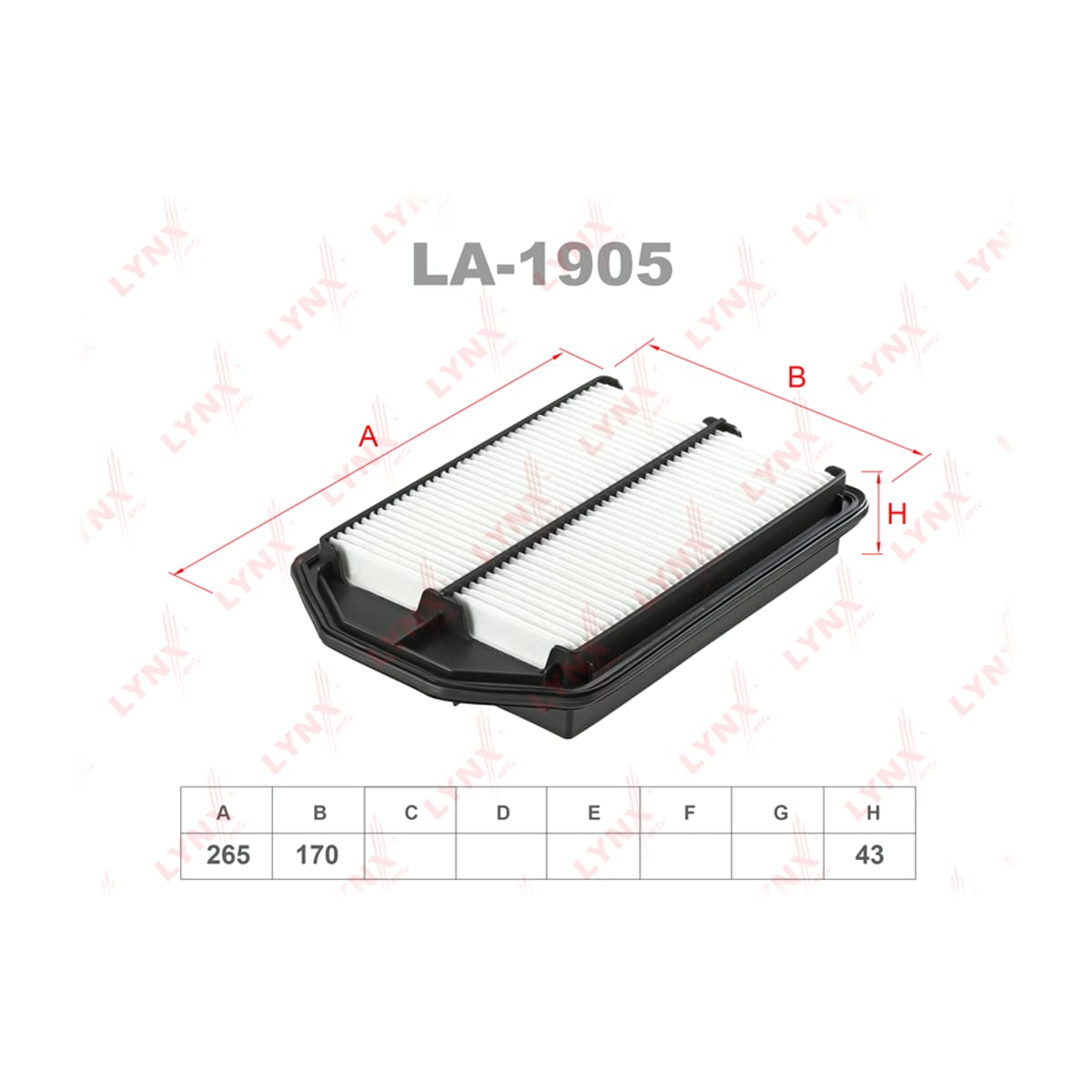 LYNXAUTO Фильтр воздушный LA1905