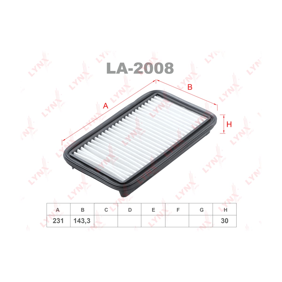 LYNXAUTO Фильтр воздушный LA2008