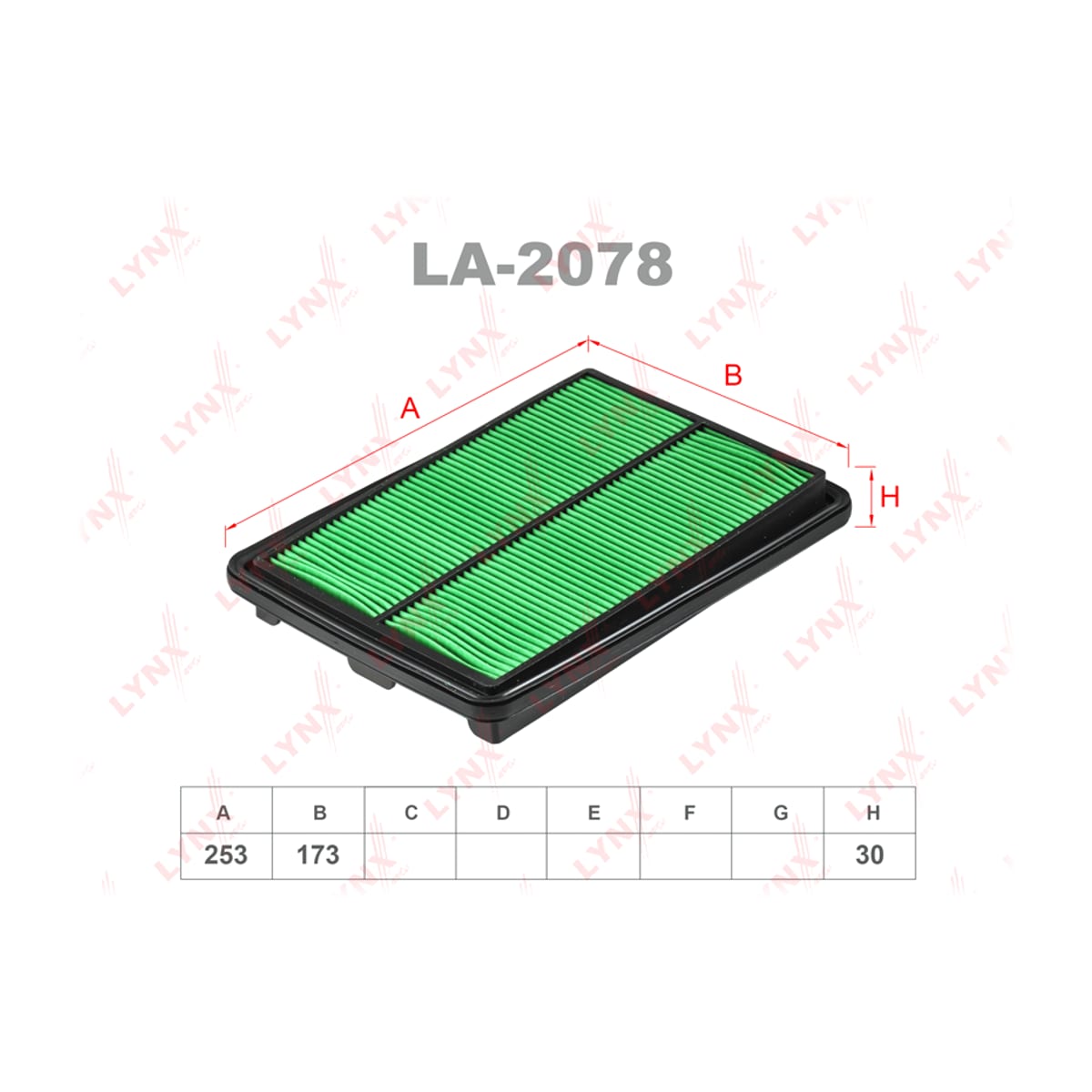 LYNXAUTO Фильтр воздушный LA2078